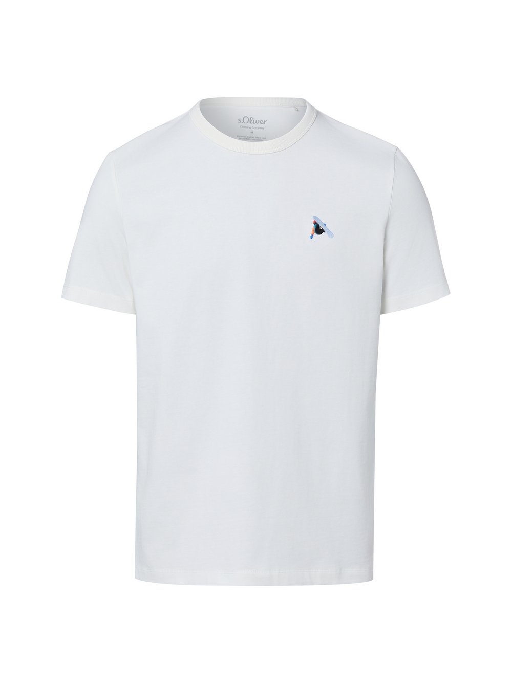 s.Oliver T-Shirt Herren Jersey weiß bedruckt, M