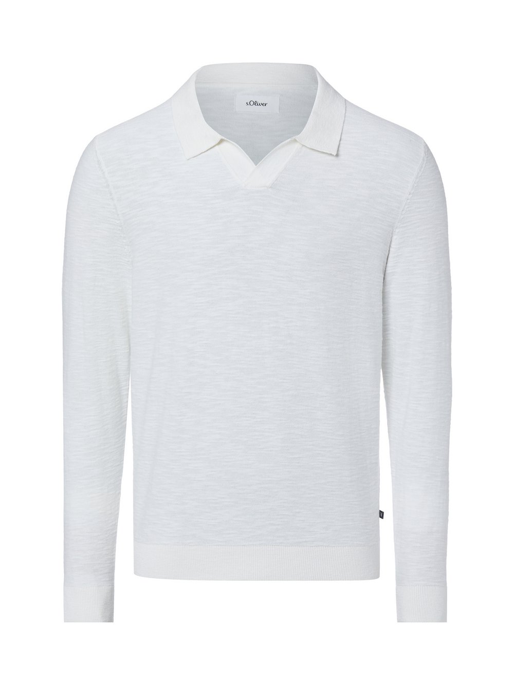 s.Oliver Strickshirt Herren Baumwolle weiß strukturiert, XXL