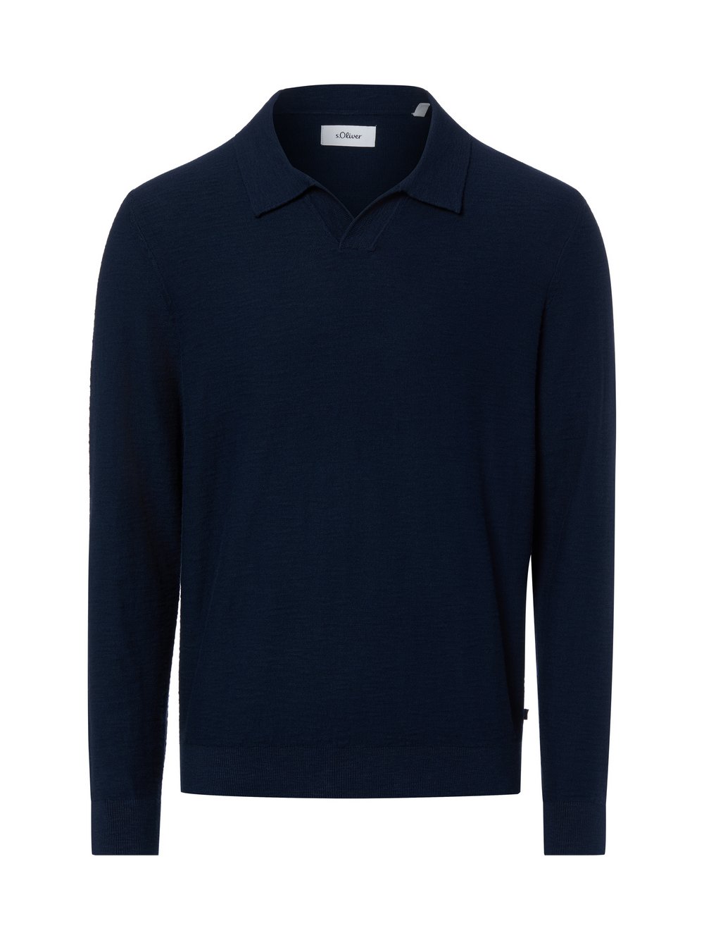 s.Oliver Strickshirt Herren Baumwolle blau strukturiert, XL