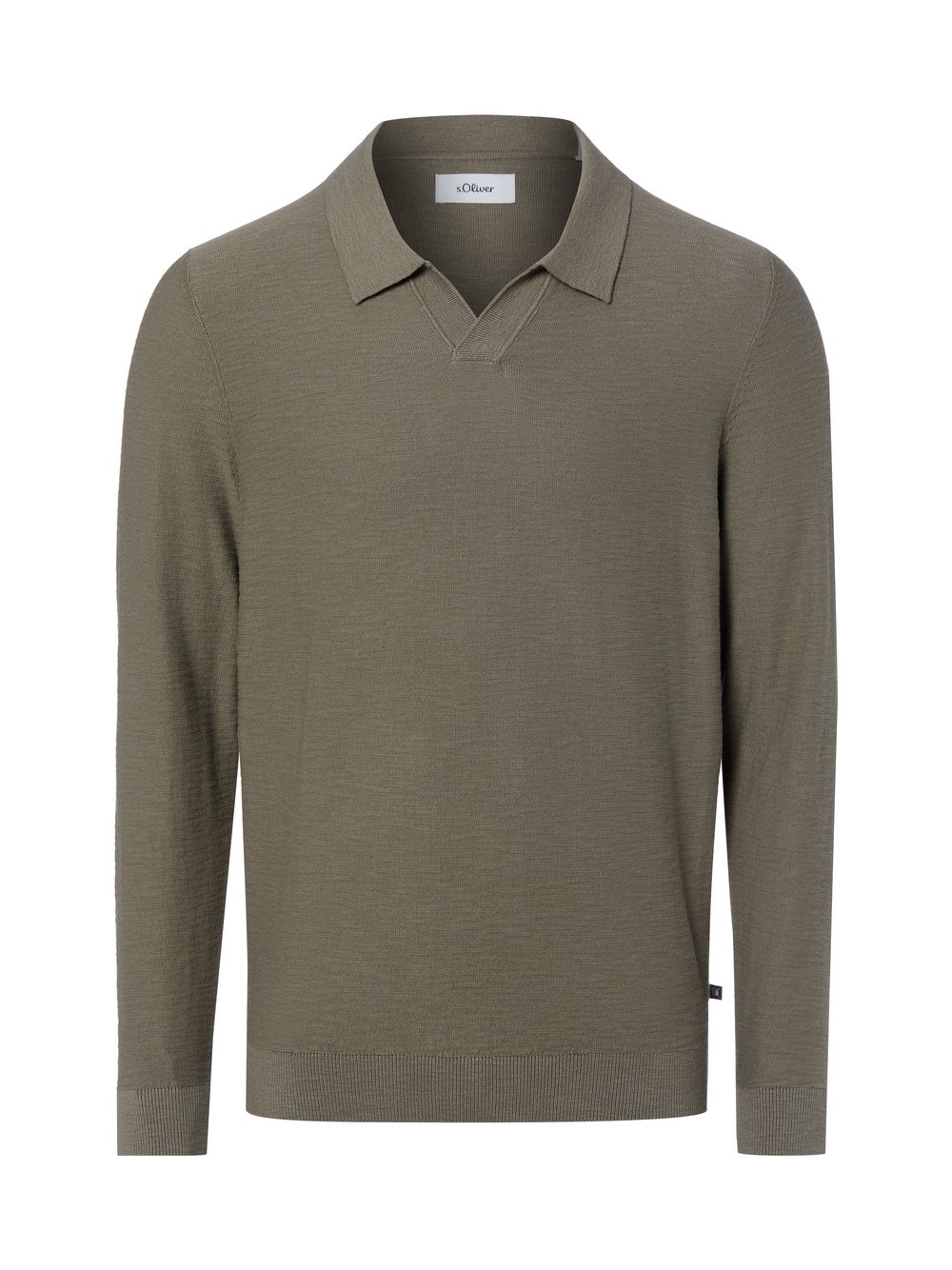 s.Oliver Strickshirt Herren Baumwolle grün strukturiert, XL