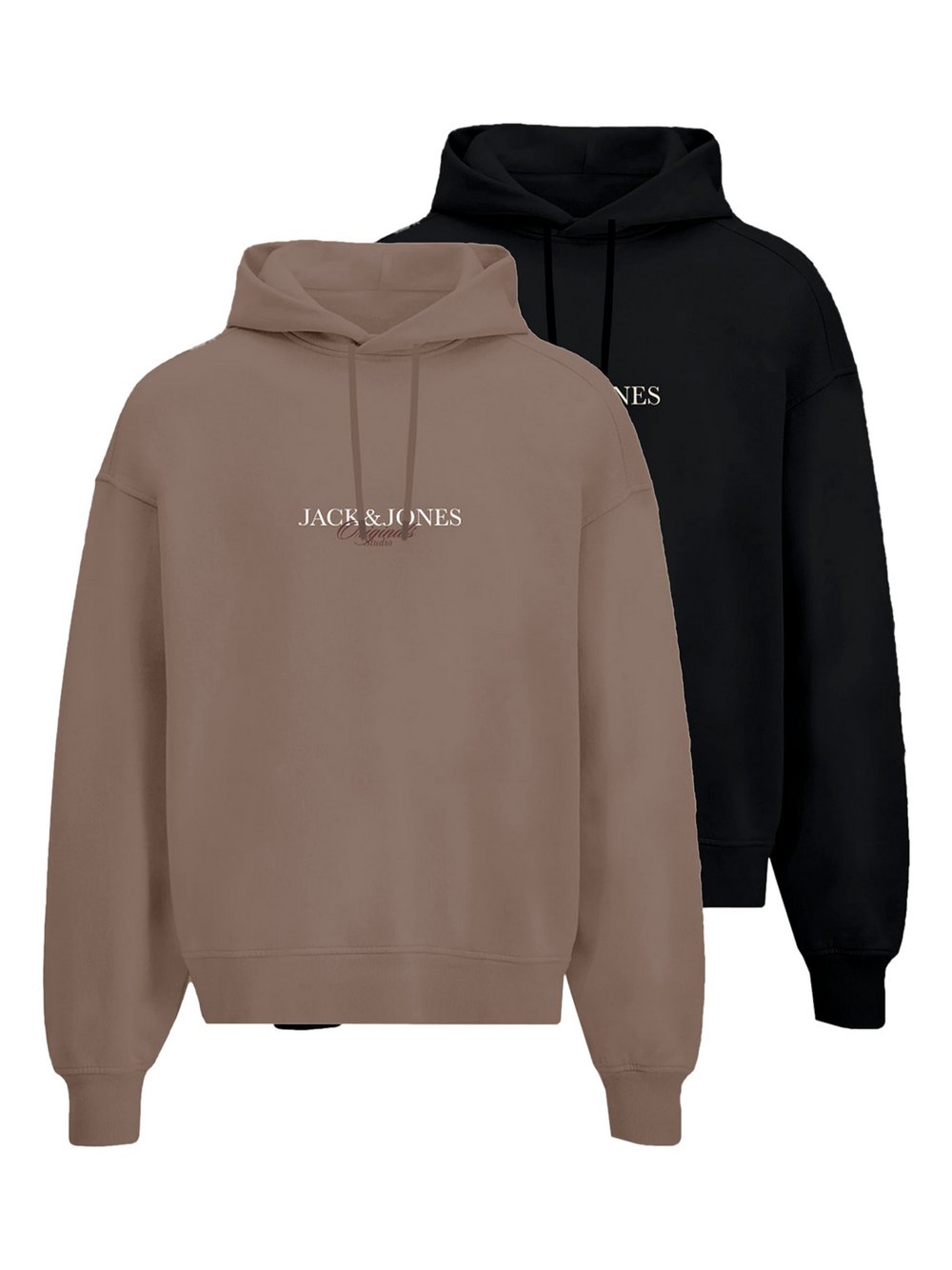 Jack & Jones Kapuzensweatshirt Herren Baumwolle braun bedruckt, L