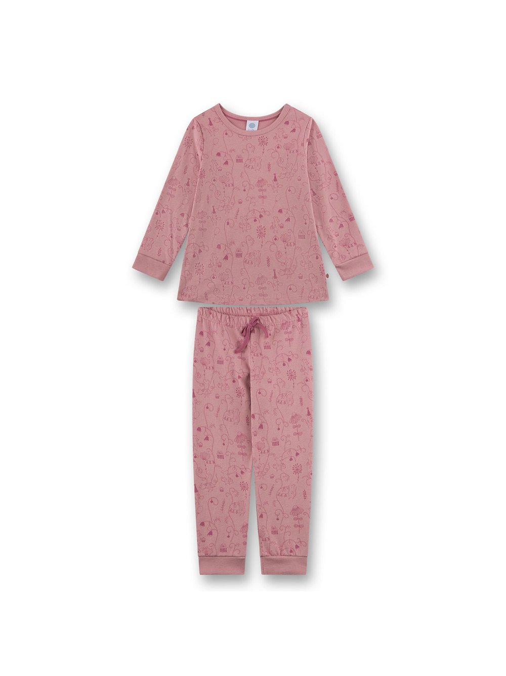 Thumbnail - Sanetta Pyjama Mädchen Baumwolle rosa bedruckt, 104