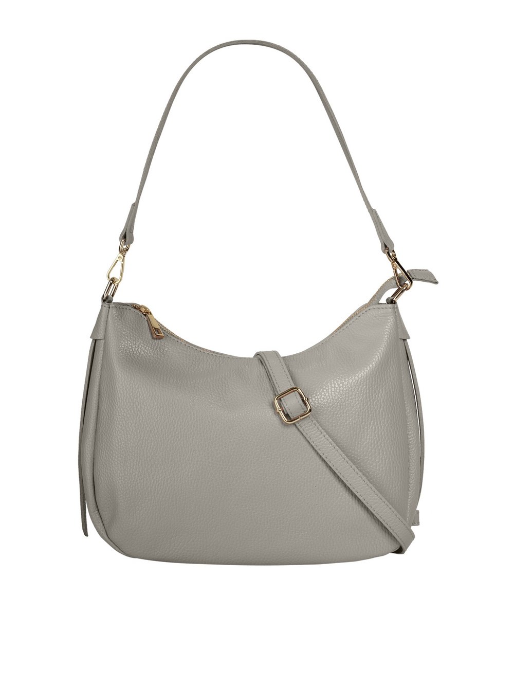 Thumbnail - Cluty Umhängetasche Damen Leder grau, ONE SIZE