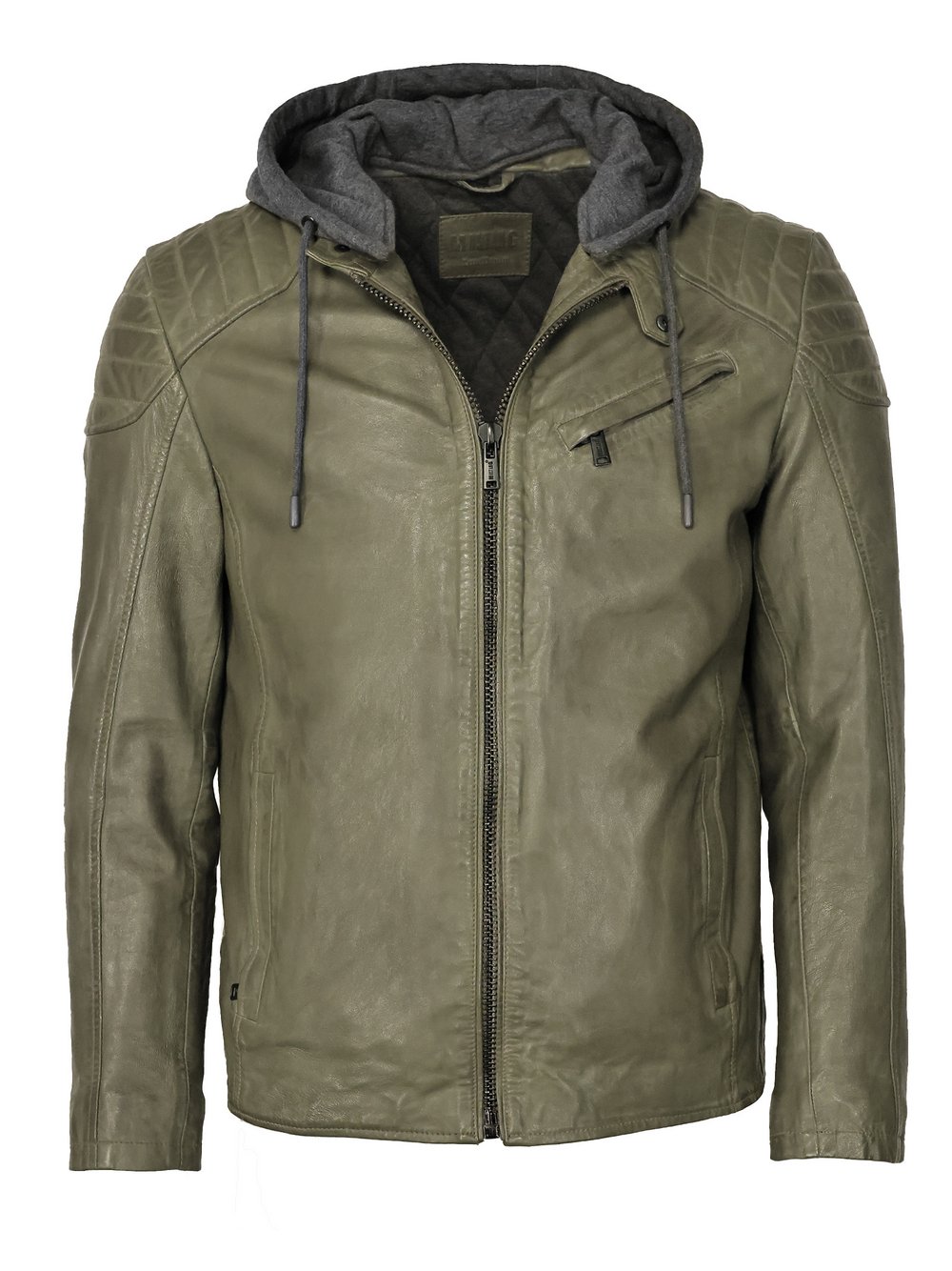 Thumbnail - Mustang Lederjacke Herren grün, XXXL