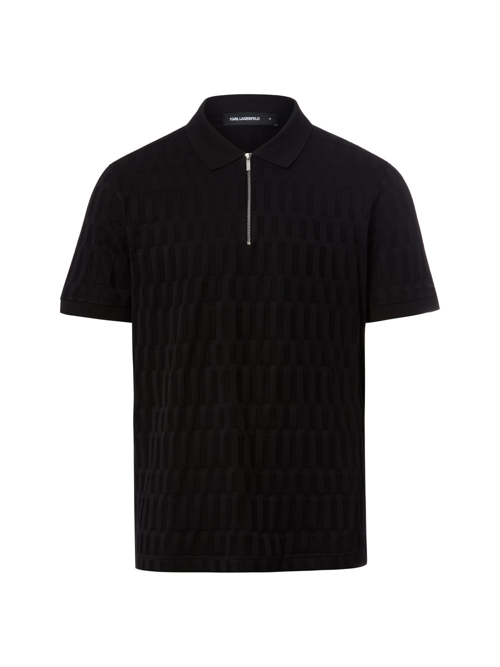 KARL LAGERFELD Poloshirt Herren Baumwolle (100%) schwarz strukturiert, M