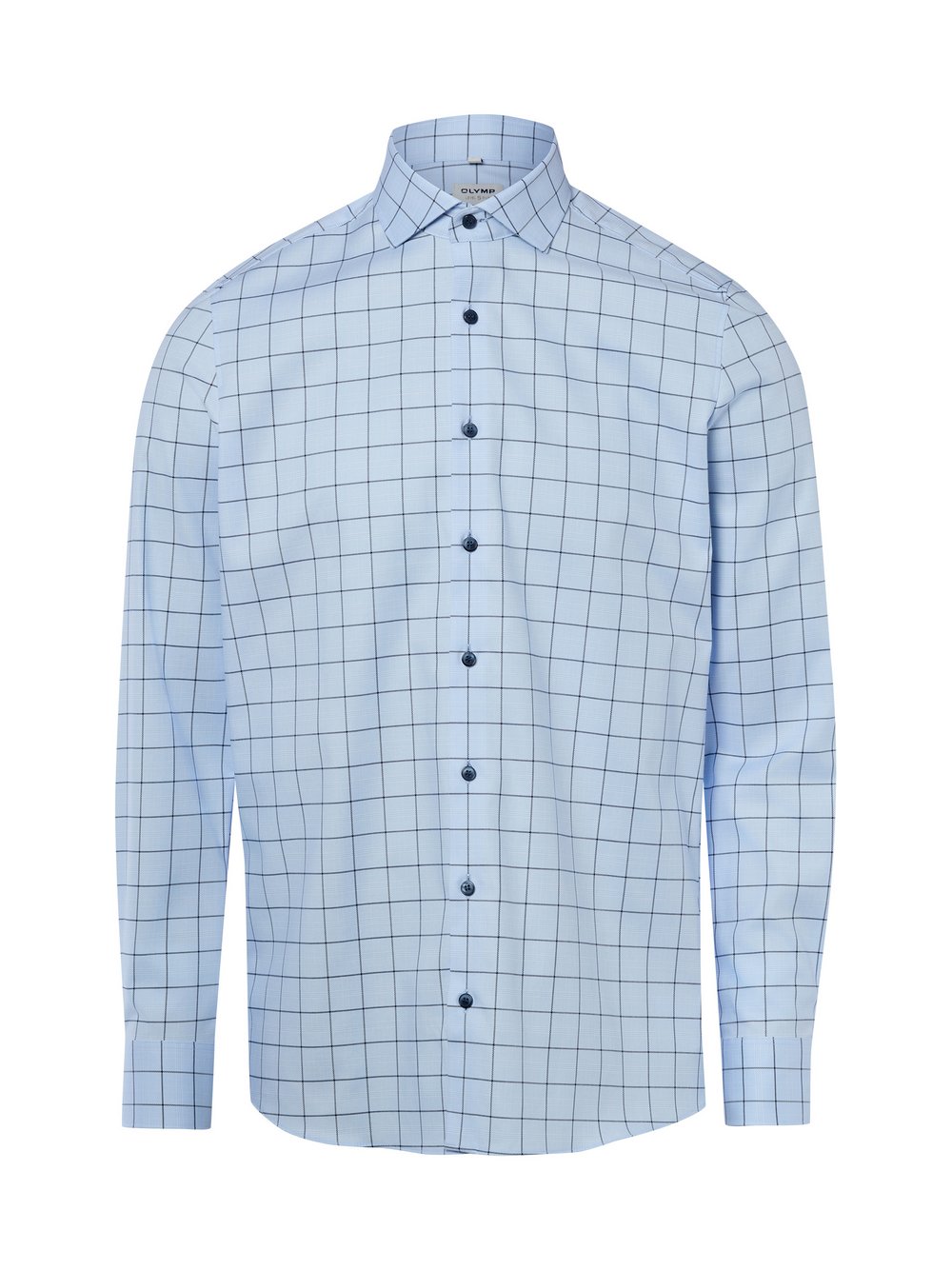 OLYMP Level Five Hemd Herren Slim Fit Baumwolle blau kariert, 39