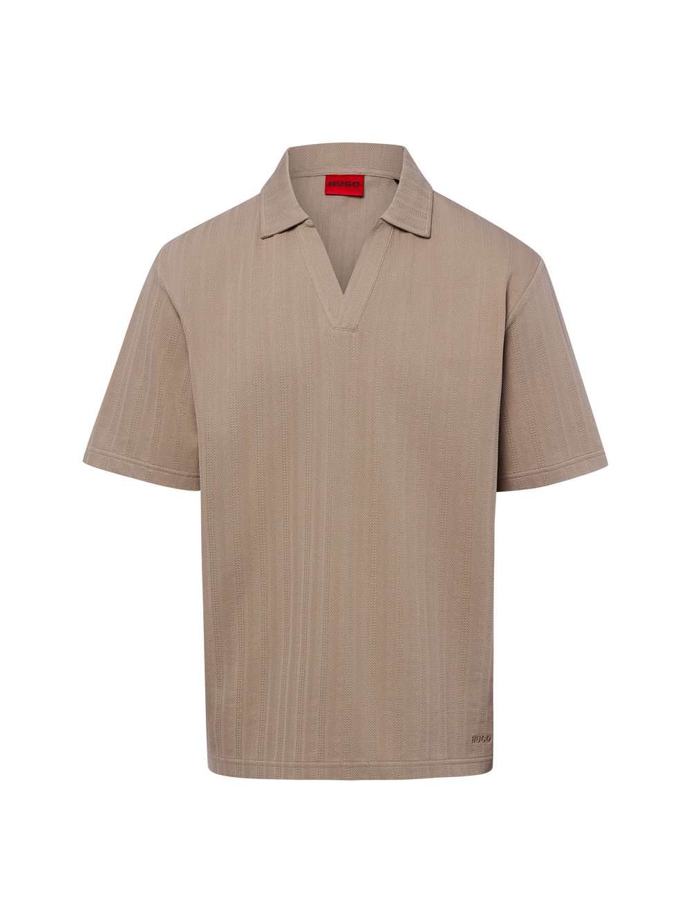 Thumbnail - HUGO Poloshirt Herren Baumwolle (100%) braun strukturiert, M