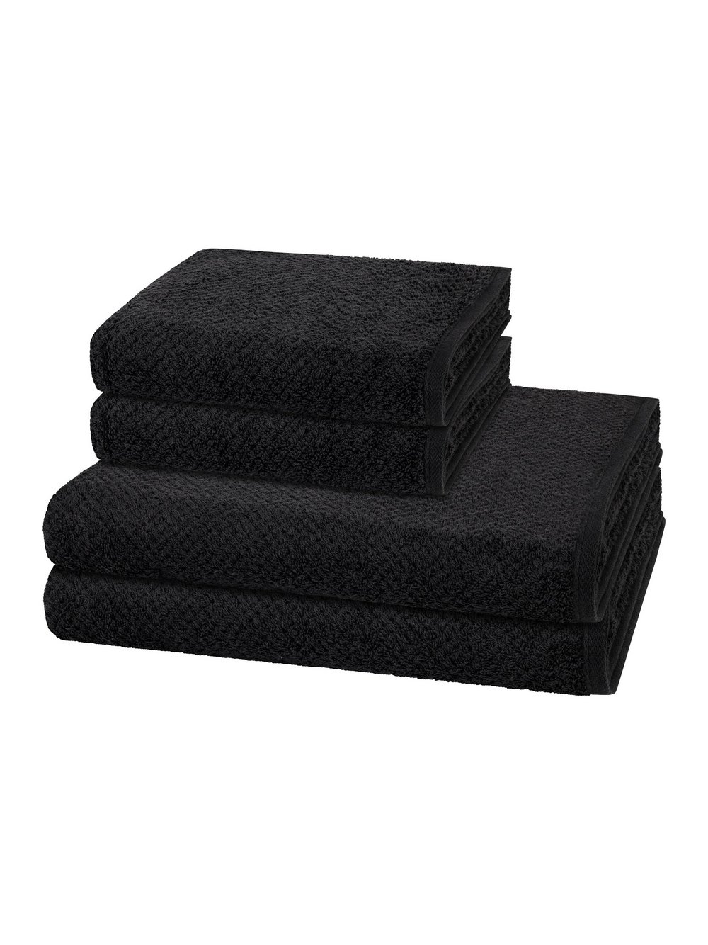 Thumbnail - Cawö Handtuchset 2-teilig Damen Baumwolle schwarz, ONE SIZE