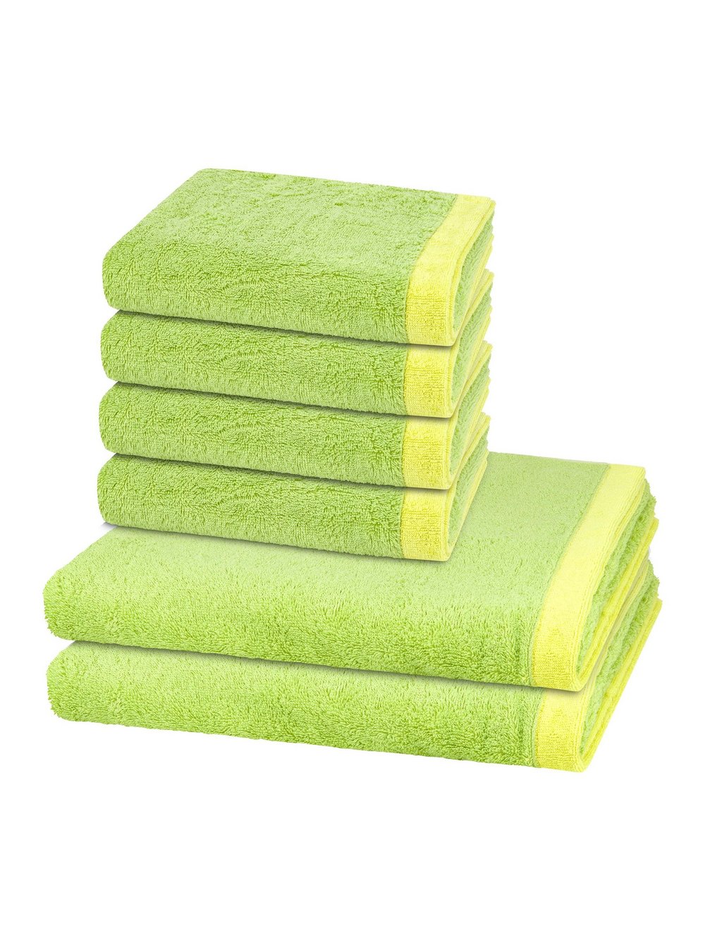 Thumbnail - Cawö Handtuchset 6-teilig Damen Baumwolle grün gemustert, ONE SIZE