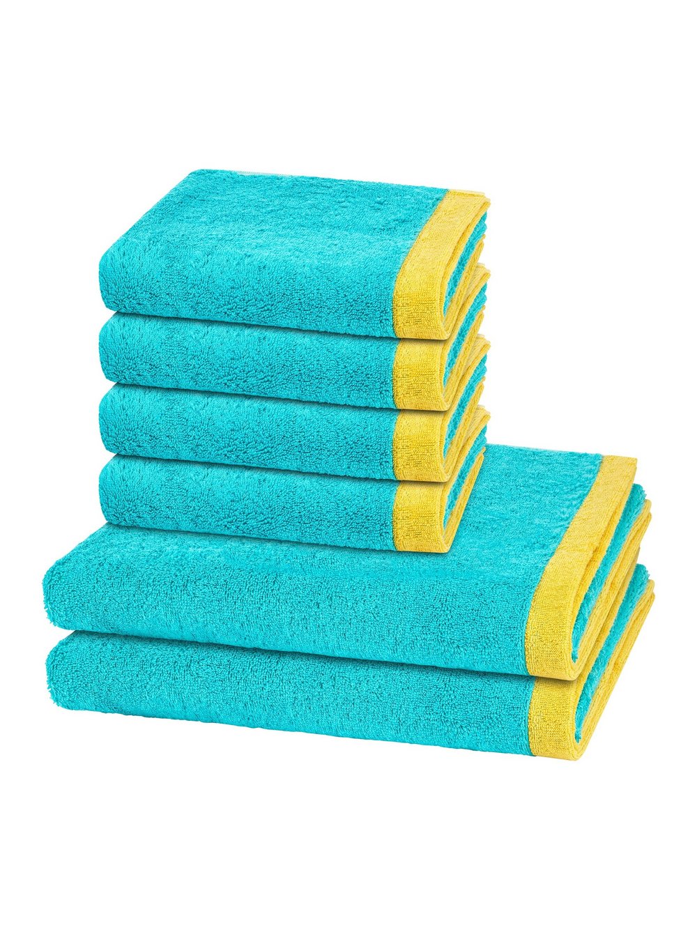 Thumbnail - Cawö Handtuchset 6-teilig Damen Baumwolle mehrfarbig gemustert, ONE SIZE