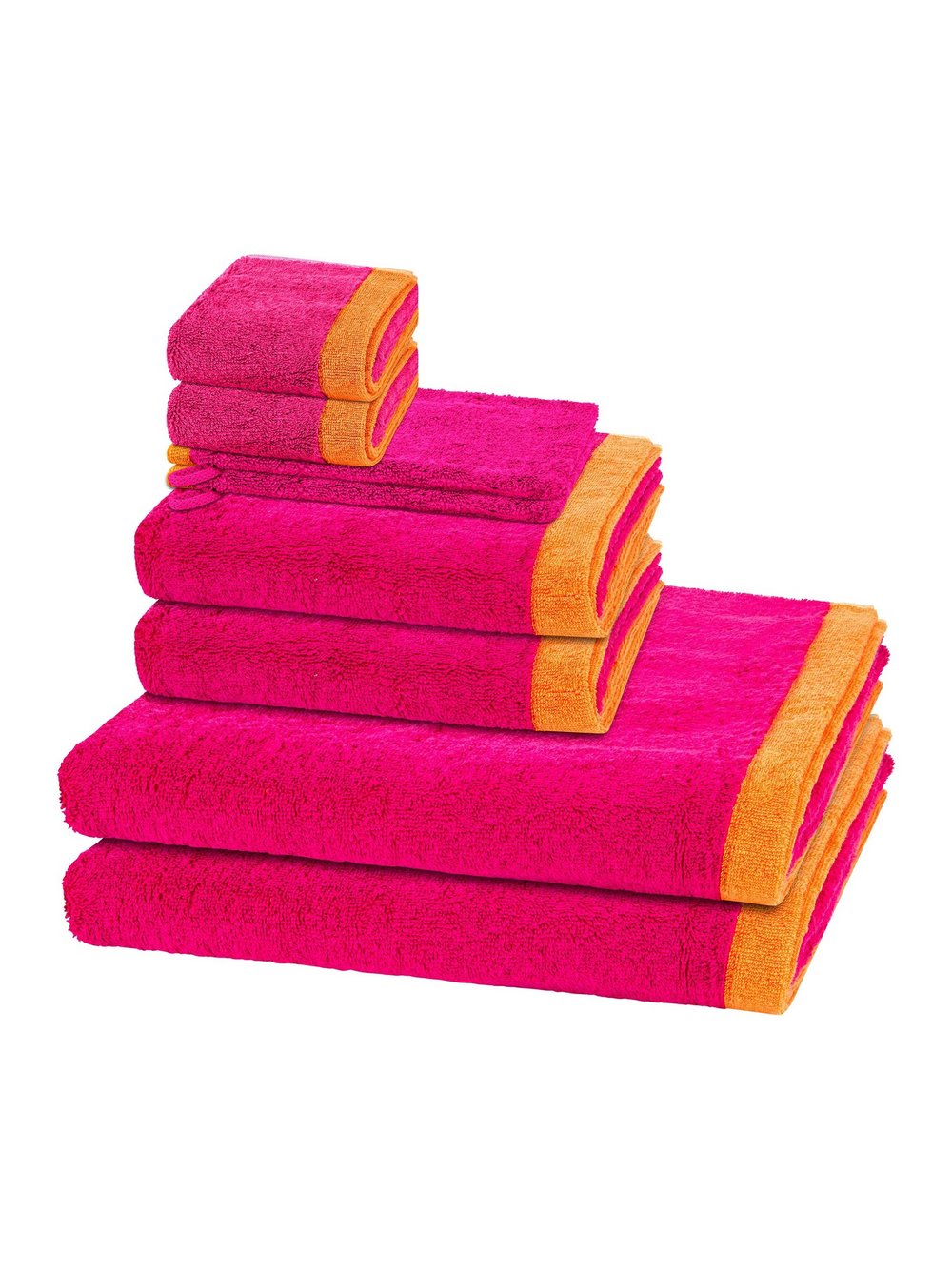 Thumbnail - Cawö Handtuchset 8-teilig Damen Baumwolle pink gemustert, ONE SIZE