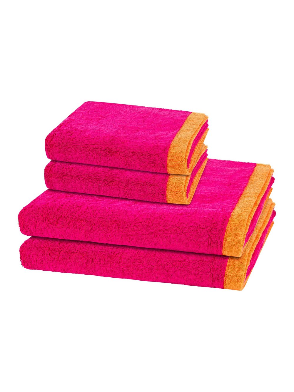 Thumbnail - Cawö Handtuchset 2-teilig Damen Baumwolle pink gemustert, ONE SIZE