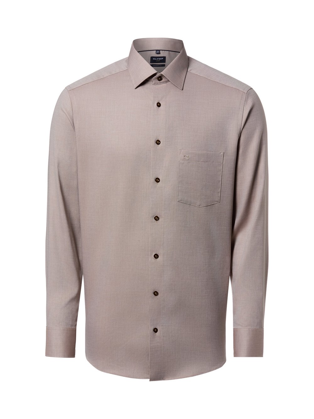 OLYMP Luxor modern fit Hemd Herren Baumwolle (100%) beige strukturiert, 39