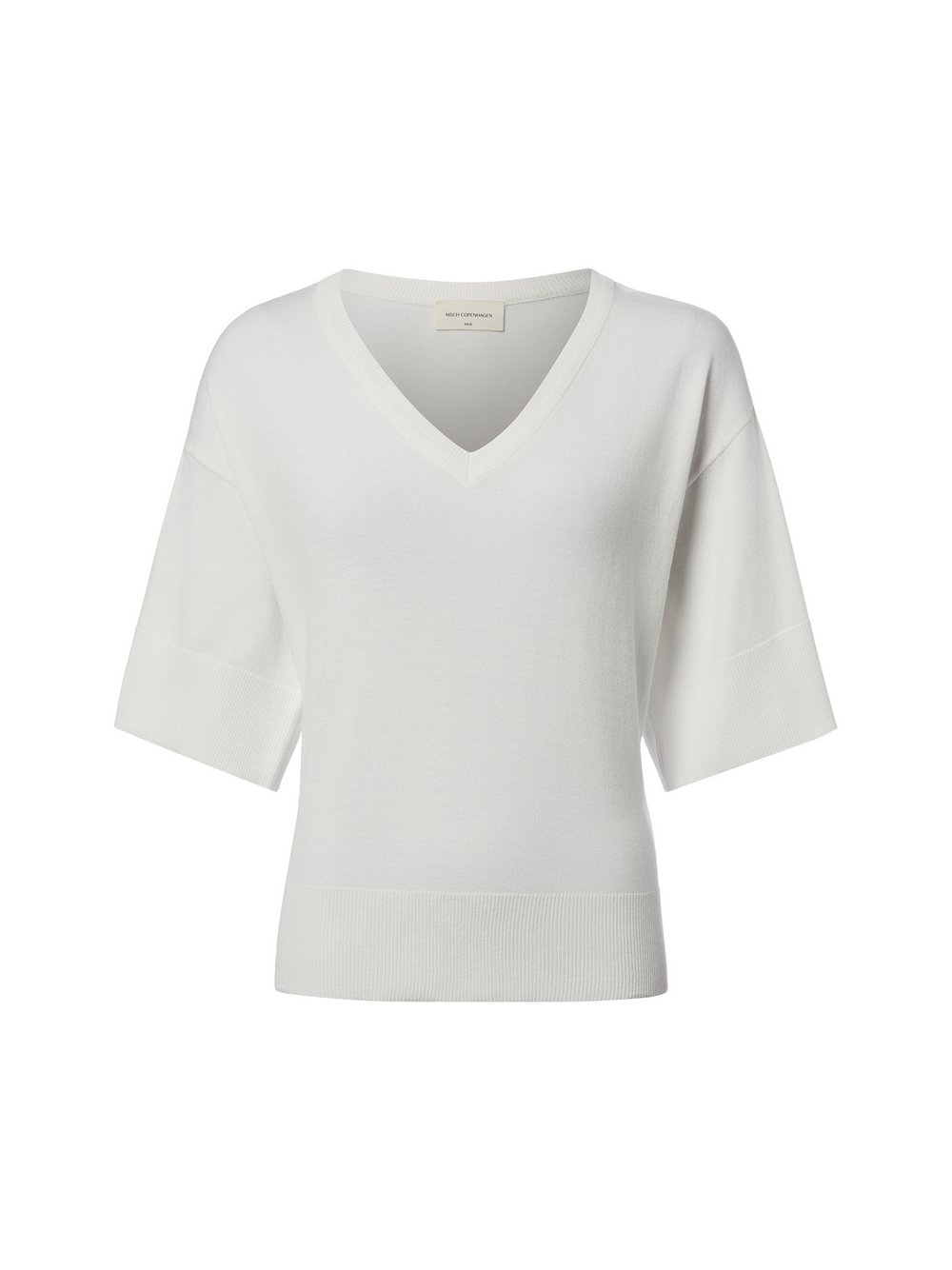 Msch Copenhagen Kurzarm-Strickpullover Damen Viskose weiß, M/L