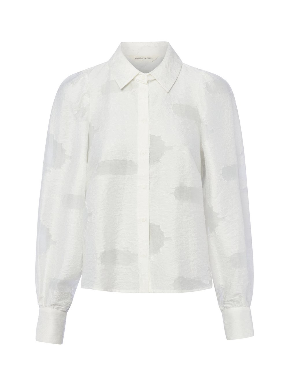 Msch Copenhagen Bluse Damen Lyocell weiß strukturiert, M