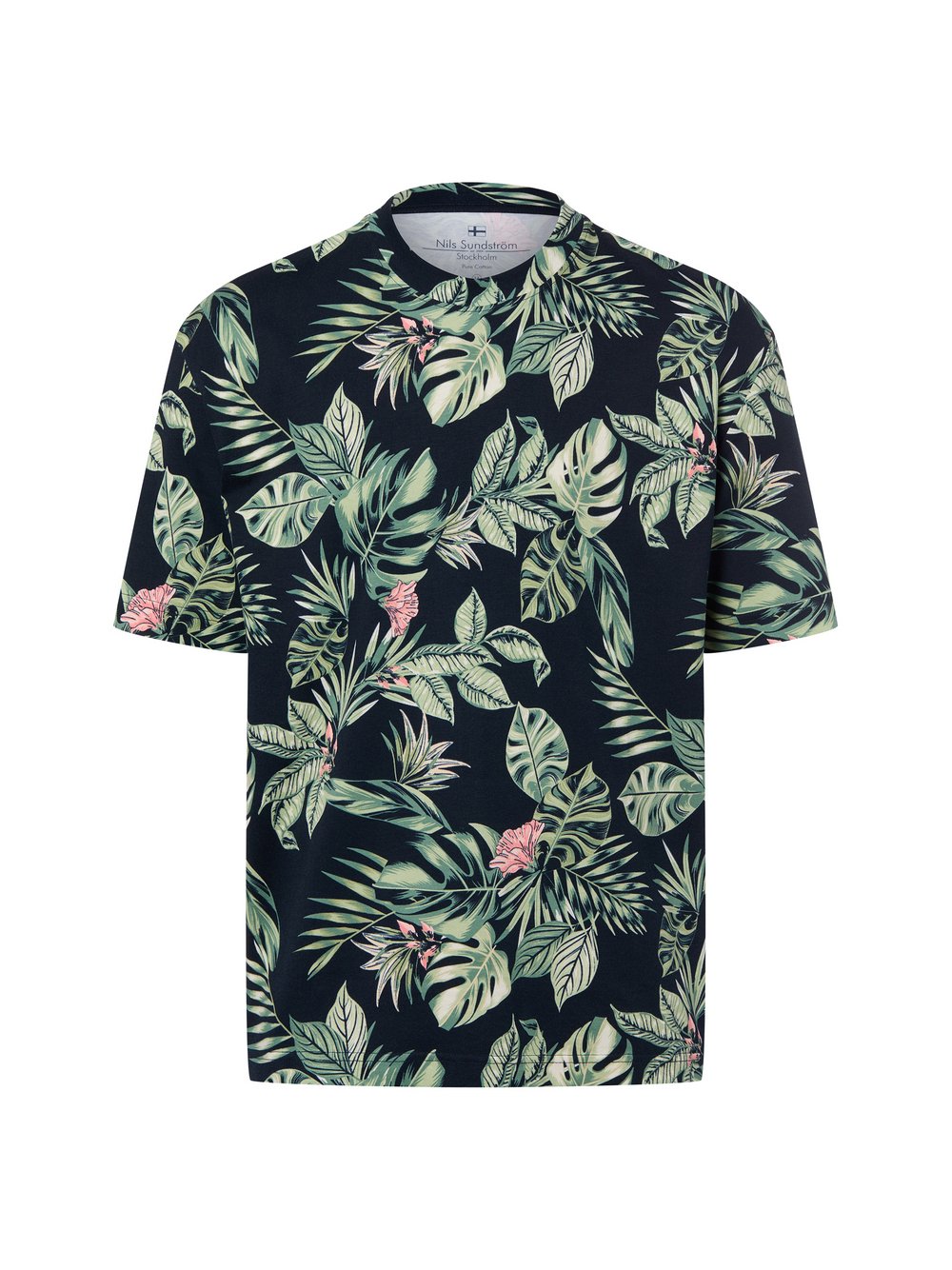 Nils Sundström T-Shirt Herren Baumwolle mehrfarbig gemustert, L