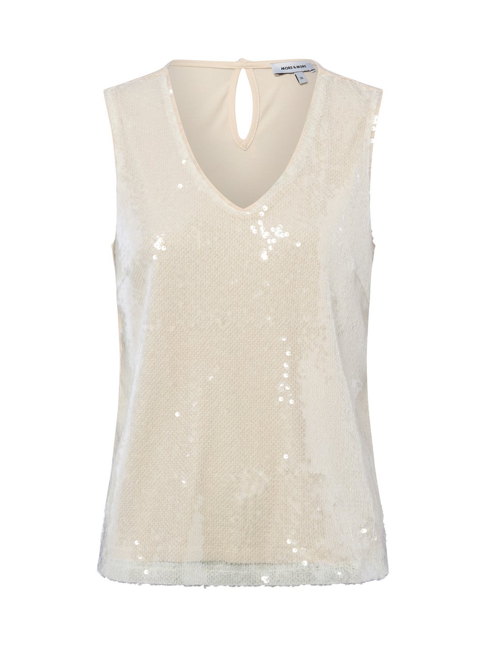 Thumbnail - More & More Paillettentop Damen Baumwolle beige, 42