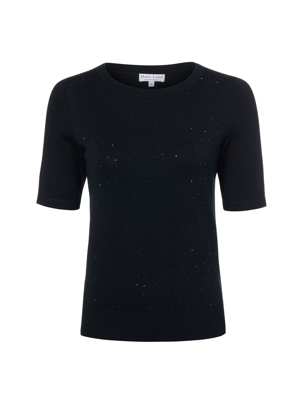 Marie Lund Kurzarm-Pullover Damen Viskose schwarz, XL