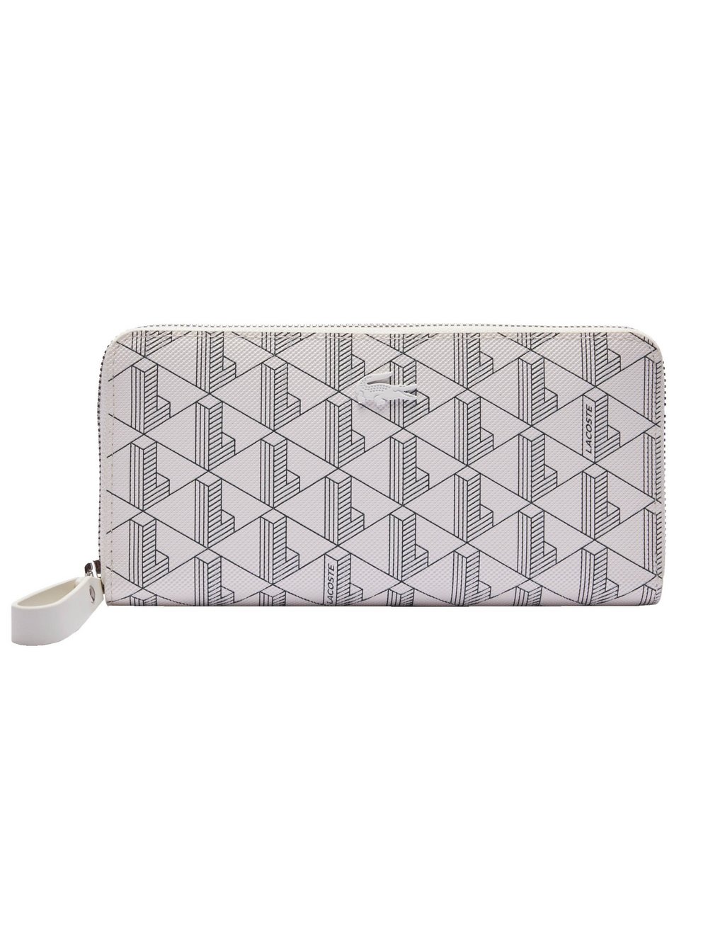 Lacoste Geldbörse Damen Kunstleder weiß gemustert, ONE SIZE