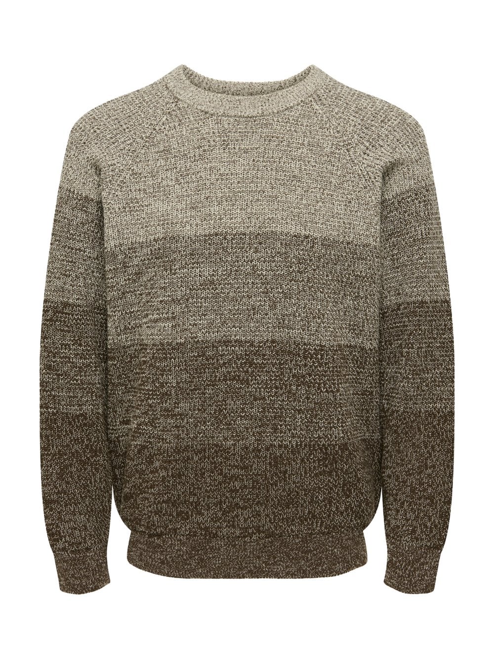 Only&Sons Pullover Herren Baumwolle braun gestreift, XXL