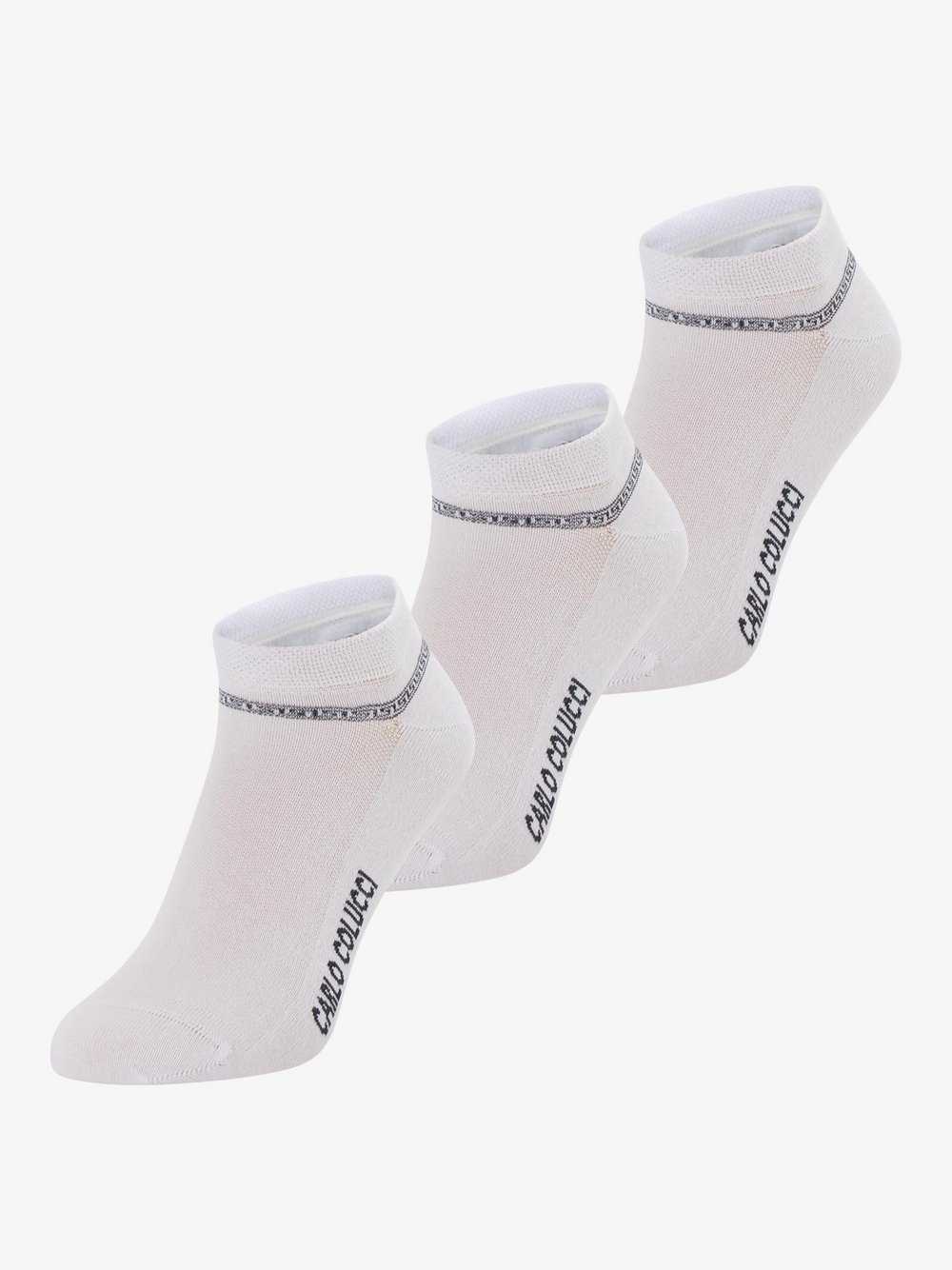 Carlo Colucci Sneakersocken Herren Baumwolle weiß, 35-38