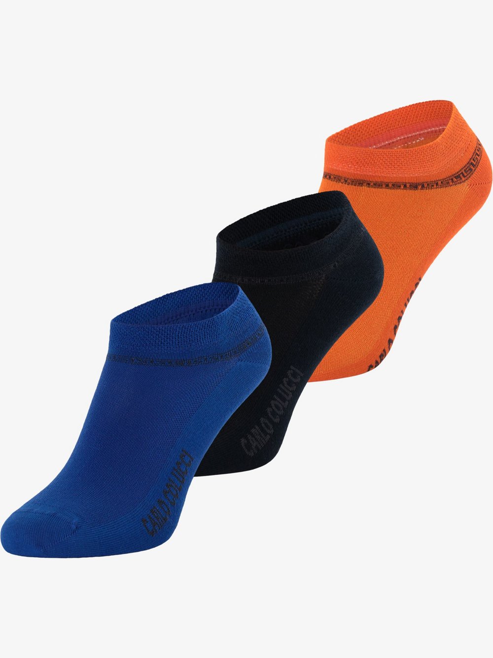 Carlo Colucci Sneakersocken Herren Baumwolle orange, 35-38