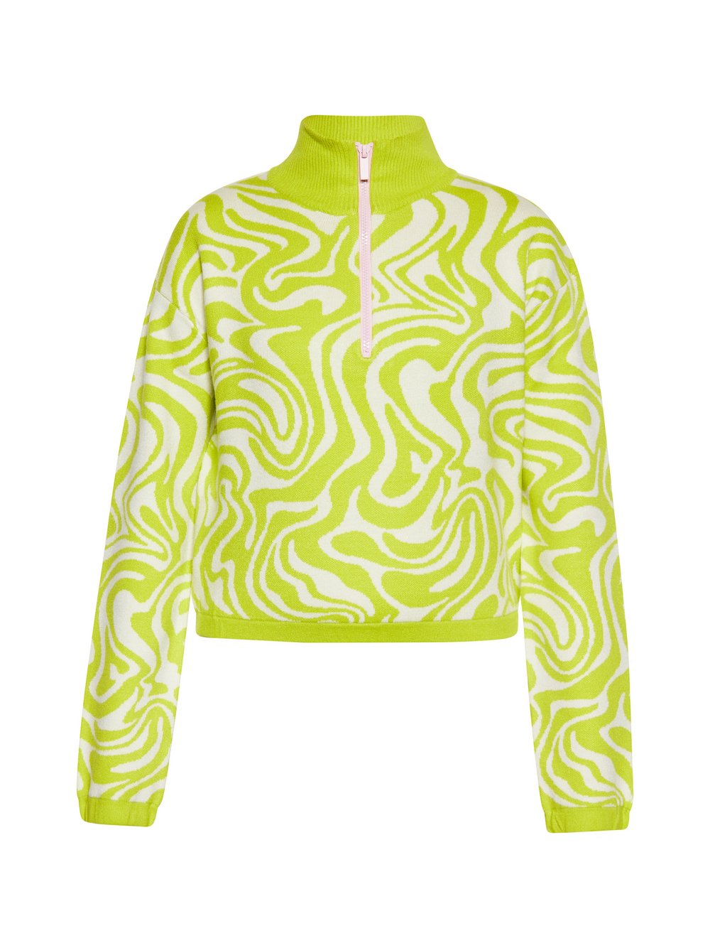 Thumbnail - MyMo Pullover Damen Viskose weiß gemustert, XS