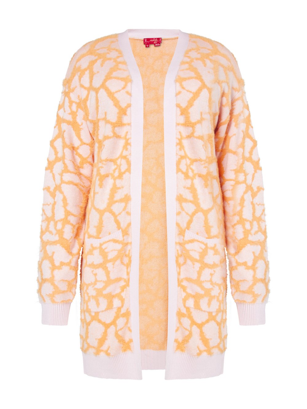 Thumbnail - MyMo Strickjacke Damen Polyamid orange gemustert, XS