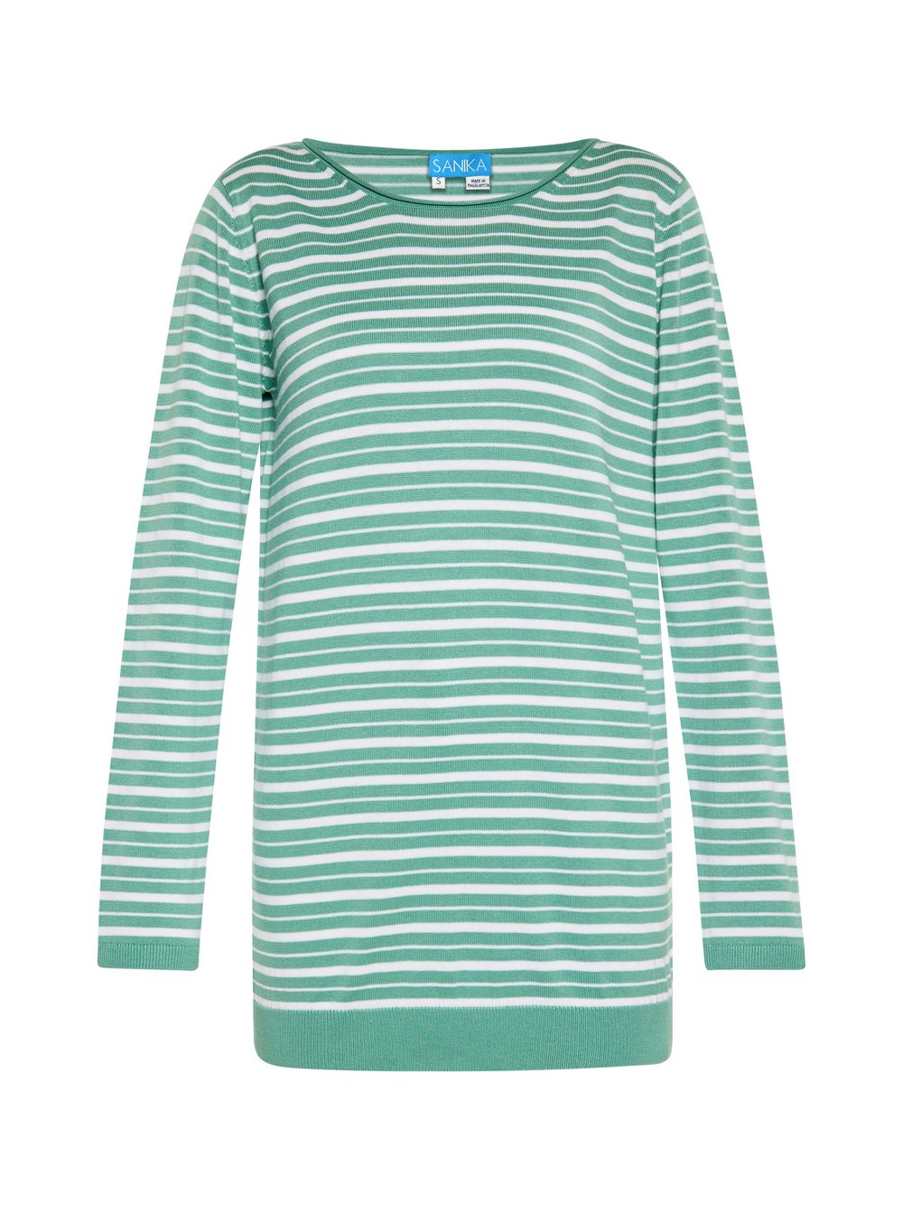 Thumbnail - Usha Pullover Damen Baumwolle grün gestreift, M