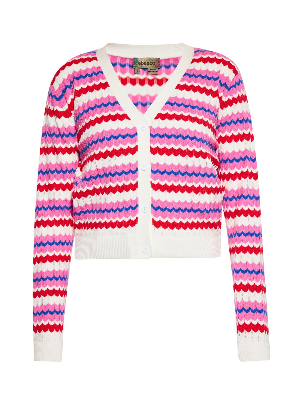 Thumbnail - MyMo Strickjacke Damen Baumwolle mehrfarbig gemustert, M