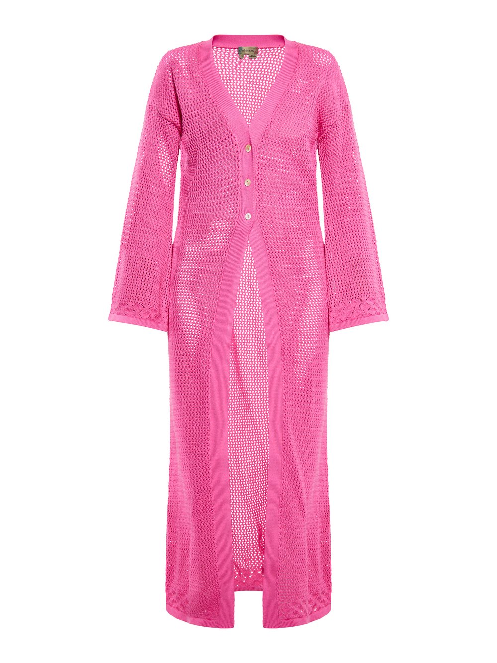 Thumbnail - MyMo Strickjacke Damen Baumwolle pink gestreift, XS