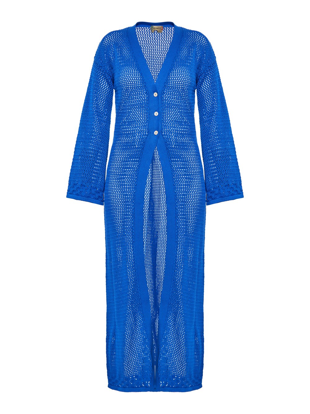 Thumbnail - MyMo Strickjacke Damen Baumwolle blau gestreift, L