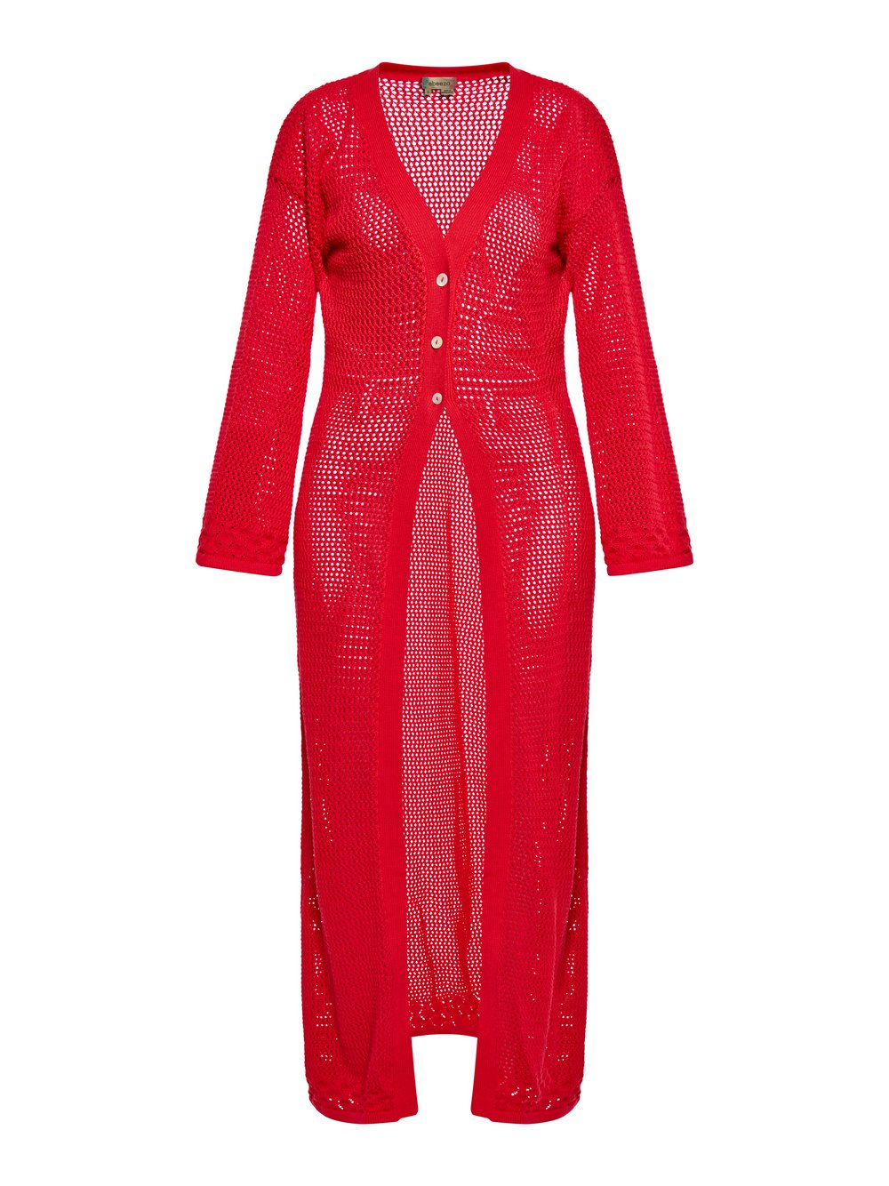 Thumbnail - MyMo Strickjacke Damen Baumwolle rot gestreift, XS