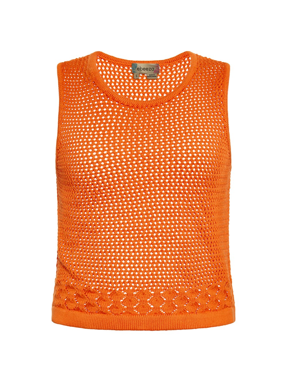 Thumbnail - MyMo Stricktop Damen Baumwolle orange gestreift, L