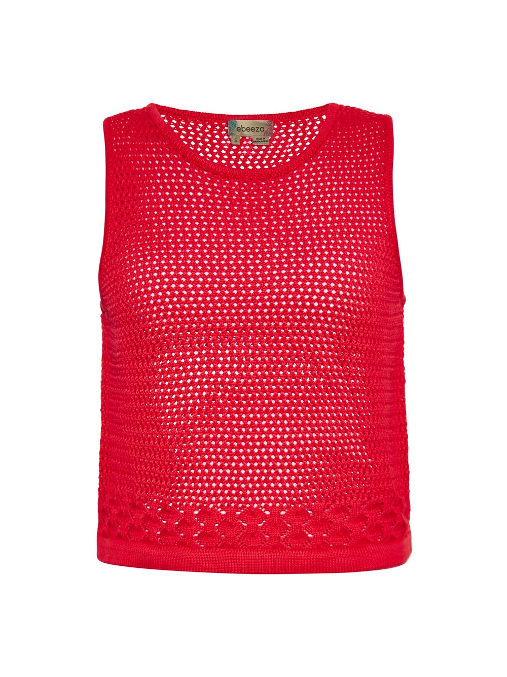 MyMo Stricktop Damen Baumwolle rot gestreift, M