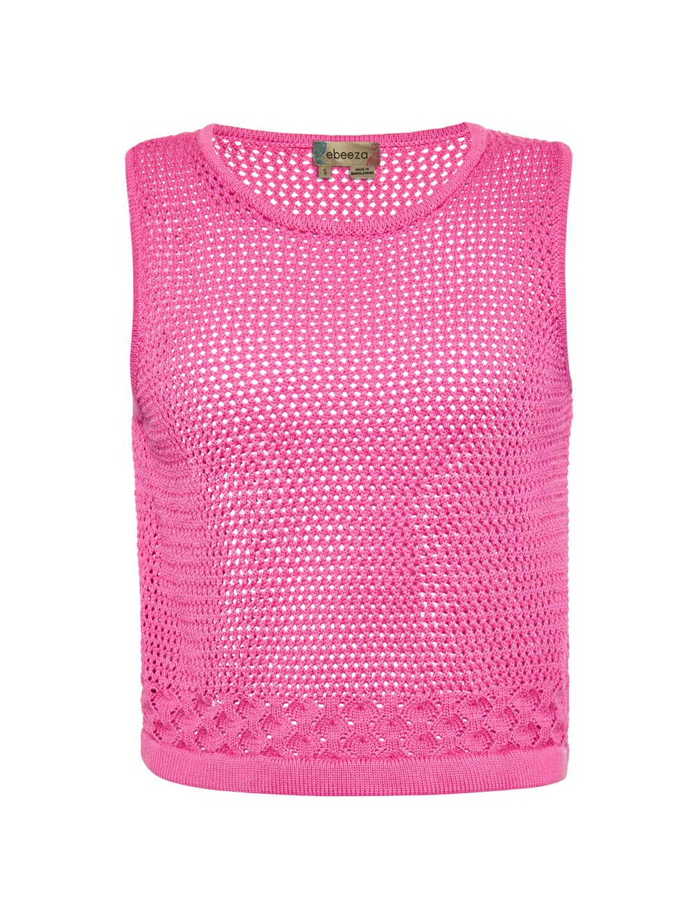 MyMo Stricktop Damen Baumwolle rosa gestreift, XS
