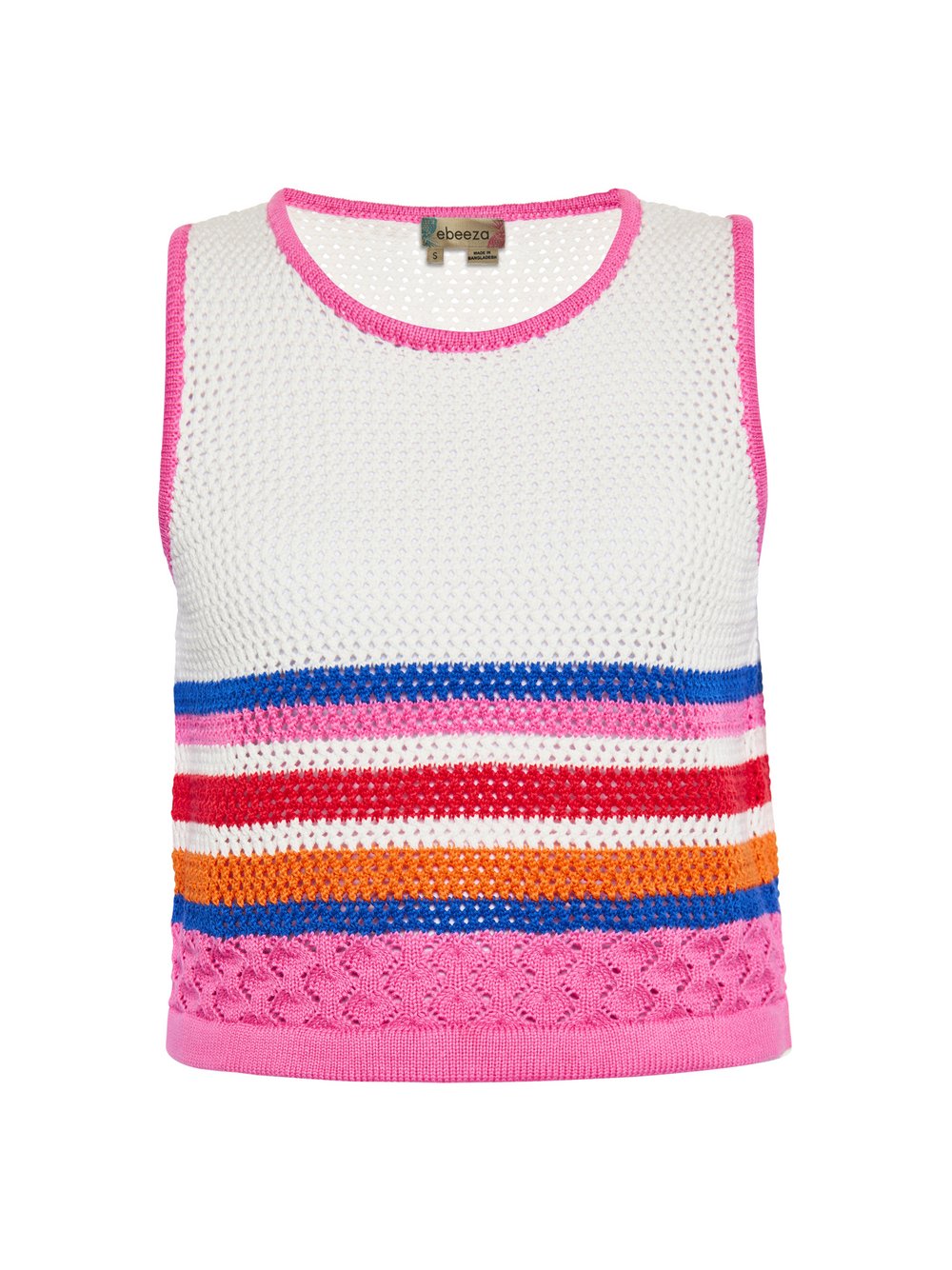 MyMo Stricktop Damen Baumwolle mehrfarbig gestreift, XS