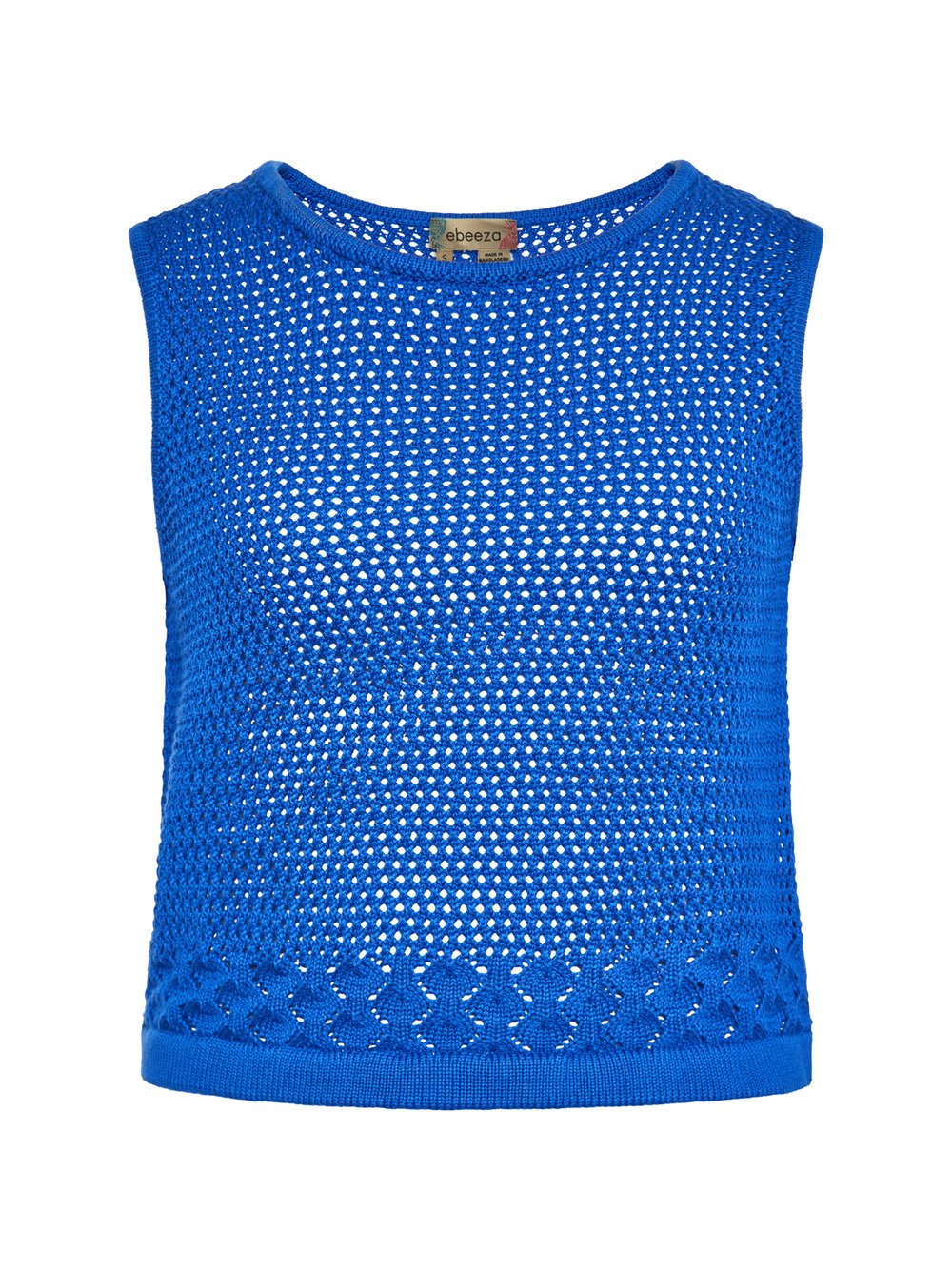 MyMo Stricktop Damen Baumwolle blau gestreift, S