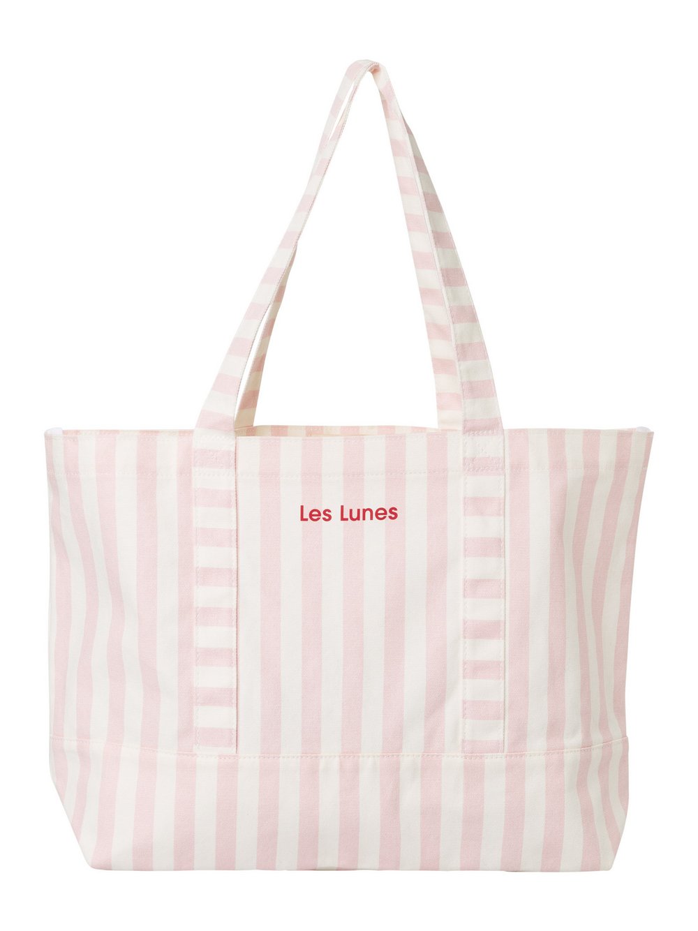 Les Lunes Shopper Damen Baumwolle rosa gestreift, ONE SIZE