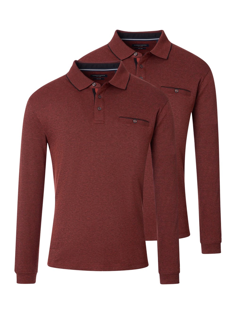 Thumbnail - CASAMODA Basic Poloshirt im 2er-Pack Herren Baumwolle rot, L
