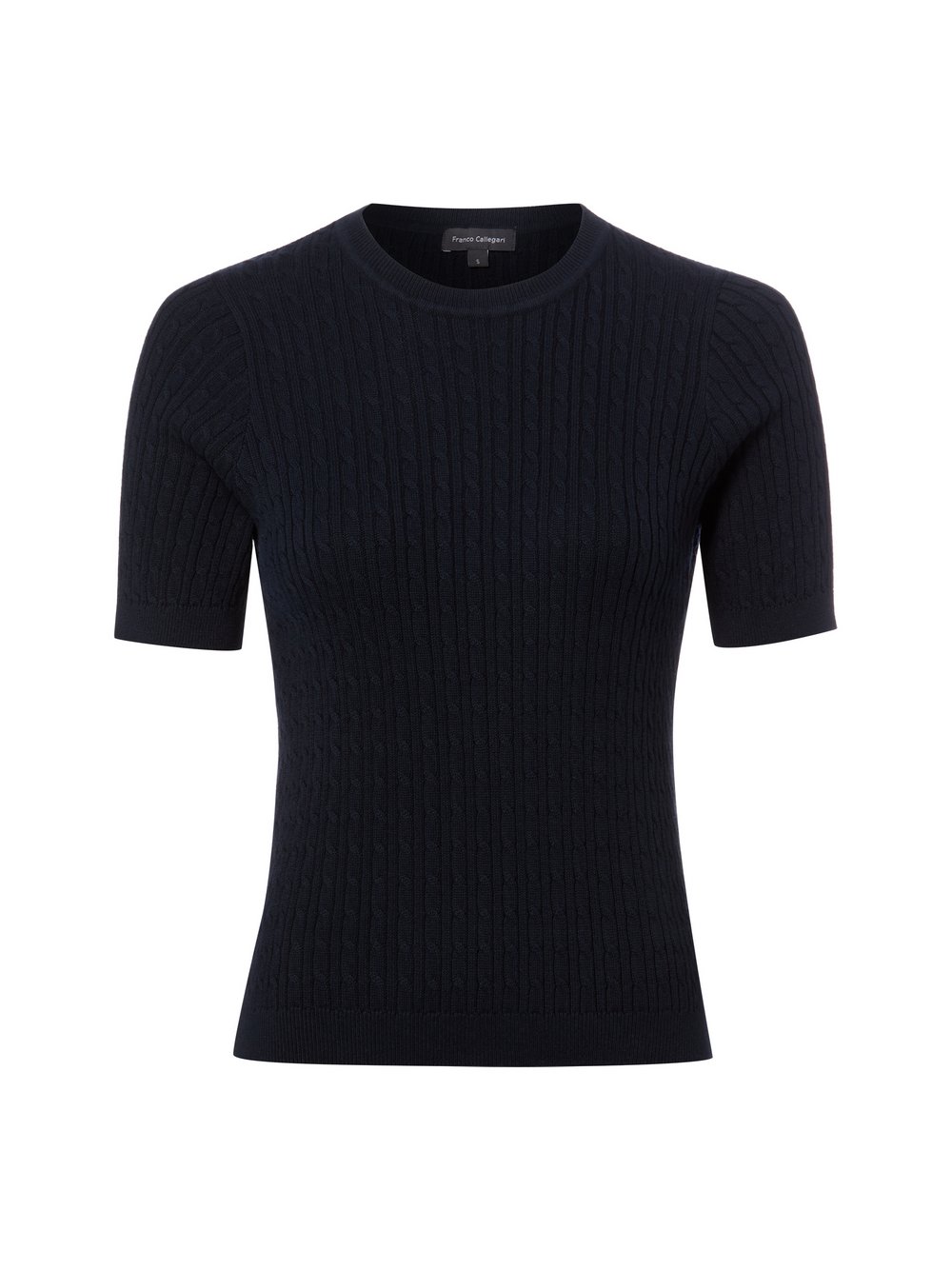 Franco Callegari Strickshirt Damen Baumwolle (100%) blau strukturiert, L