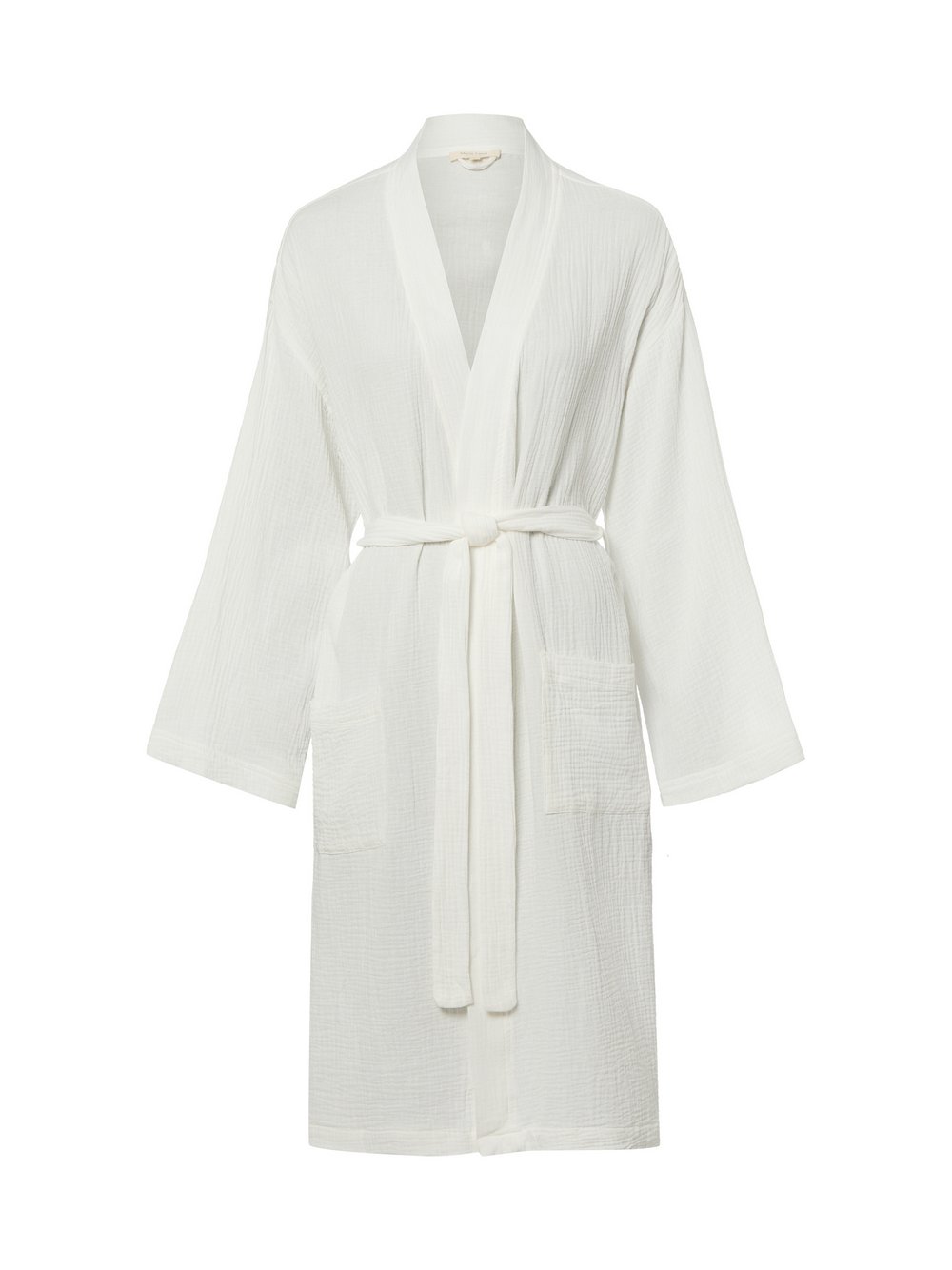 Marie Lund Morgenmantel Damen Baumwolle (100%) weiß strukturiert, XS