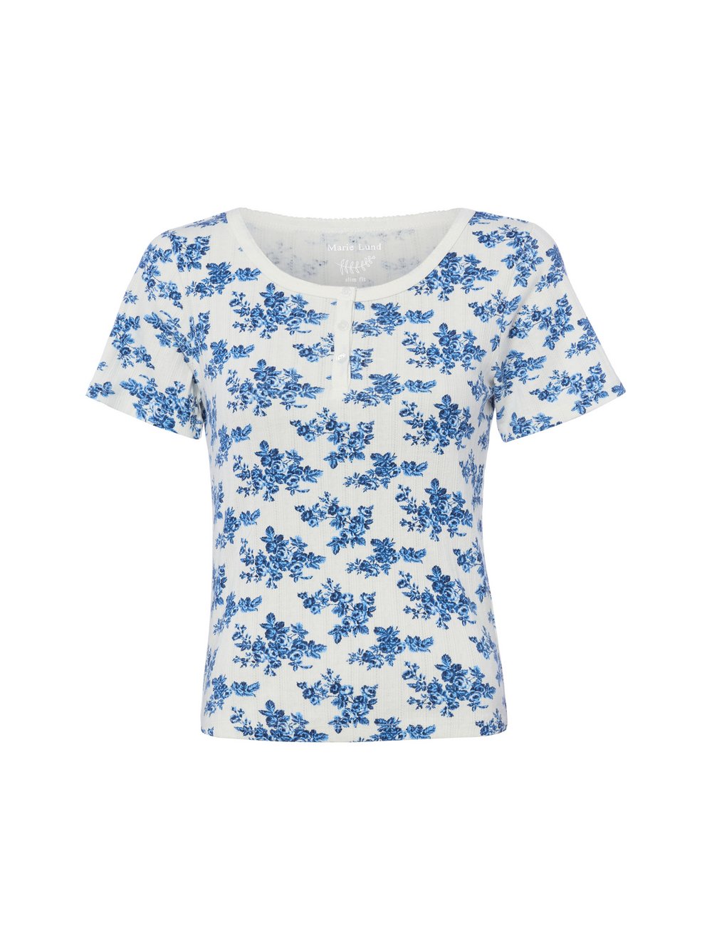 Marie Lund T-Shirt Damen Baumwolle blau gemustert, M