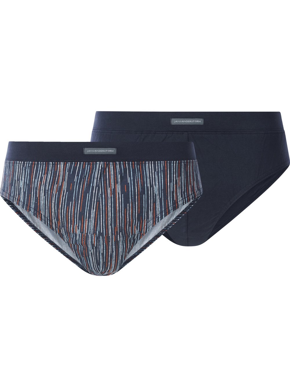 Thumbnail - Jan Vanderstorm 2er Pack Slip Herren Baumwolle blau gestreift, 5XL