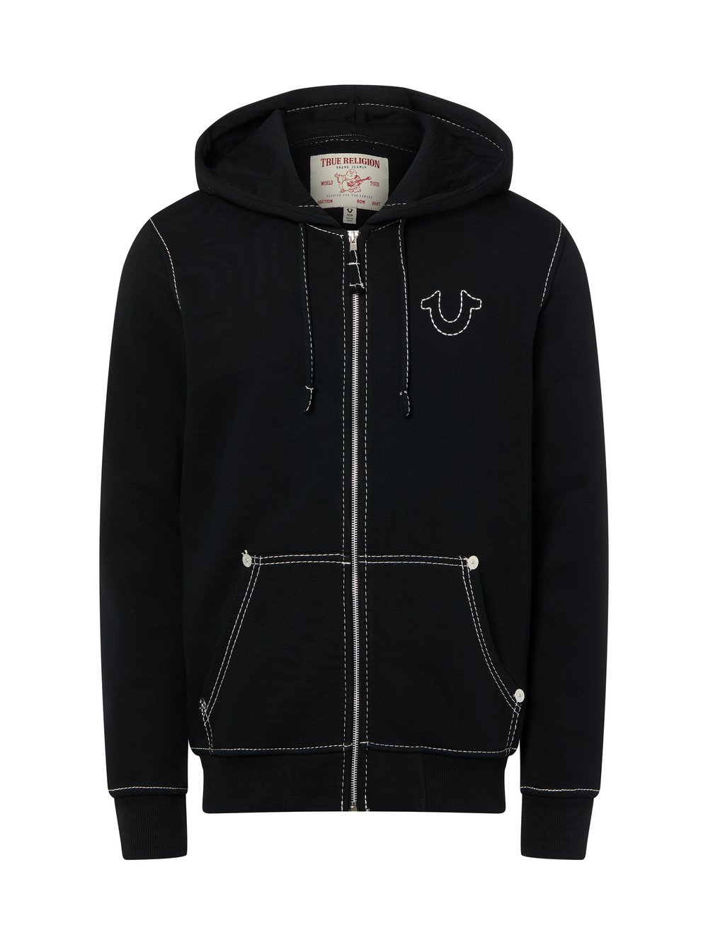 True Religion Kapuzenpullover Herren Baumwolle schwarz, XL