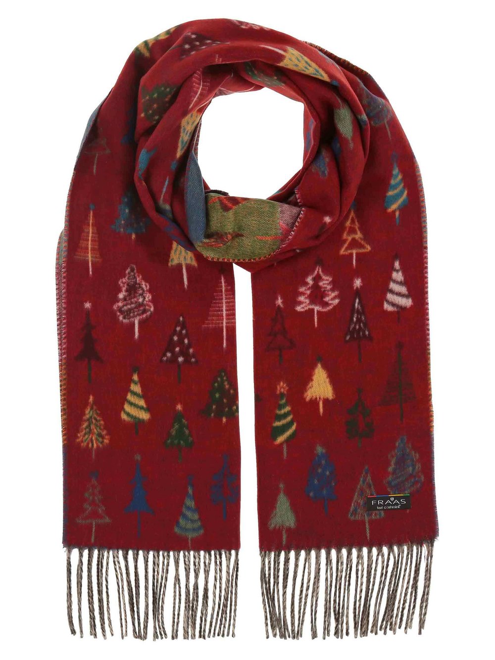 Fraas Schal Damen rot gemustert, ONE SIZE