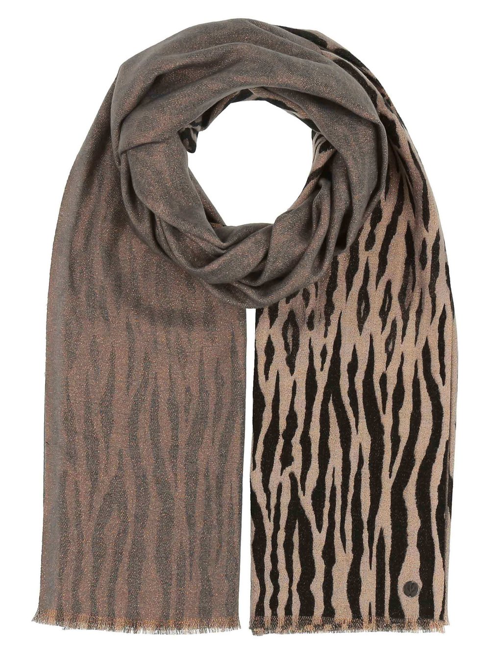 Fraas Schal Damen grau gemustert, ONE SIZE