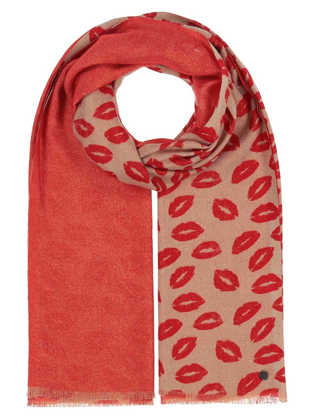 Fraas Schal Damen rot gemustert, ONE SIZE