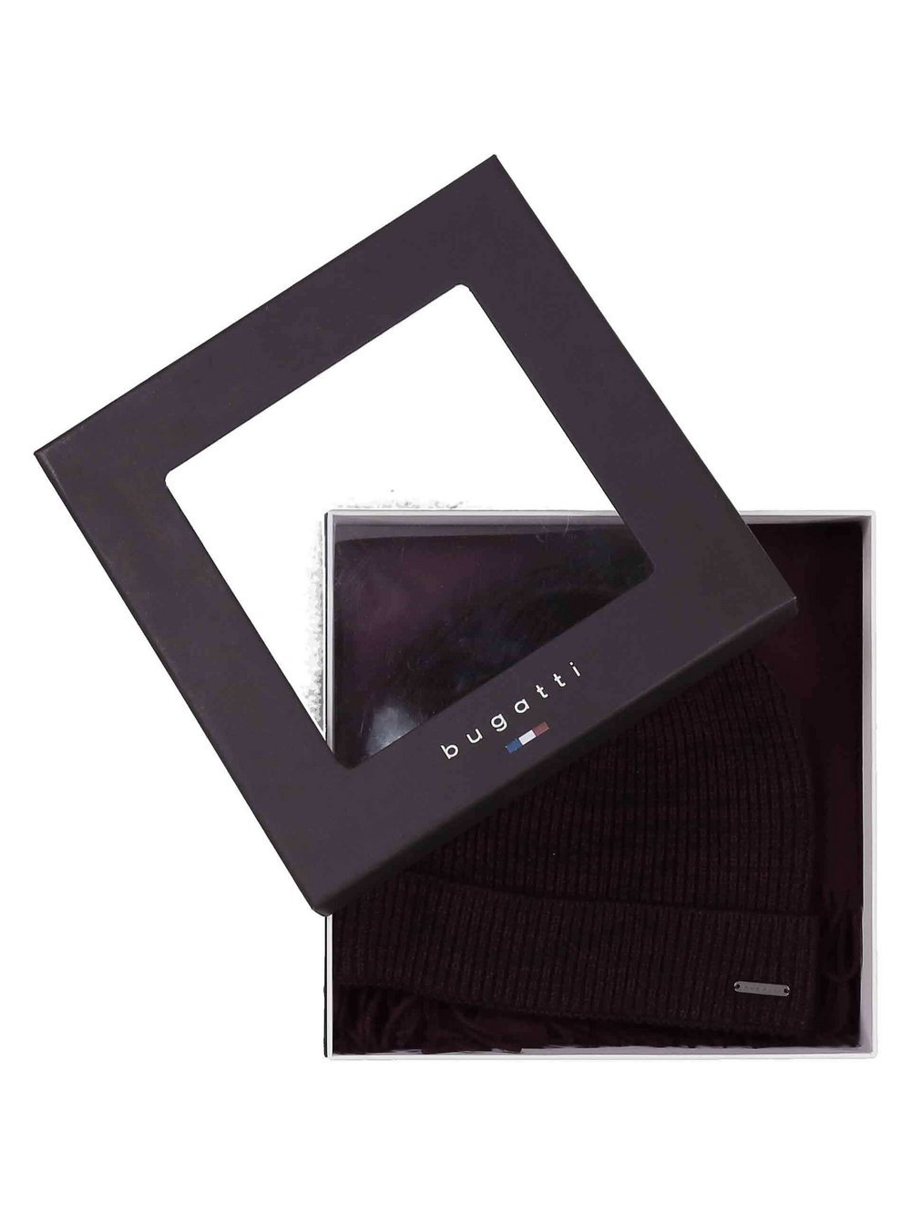 Bugatti Geschenkset Herren Wolle rot gemustert, ONE SIZE