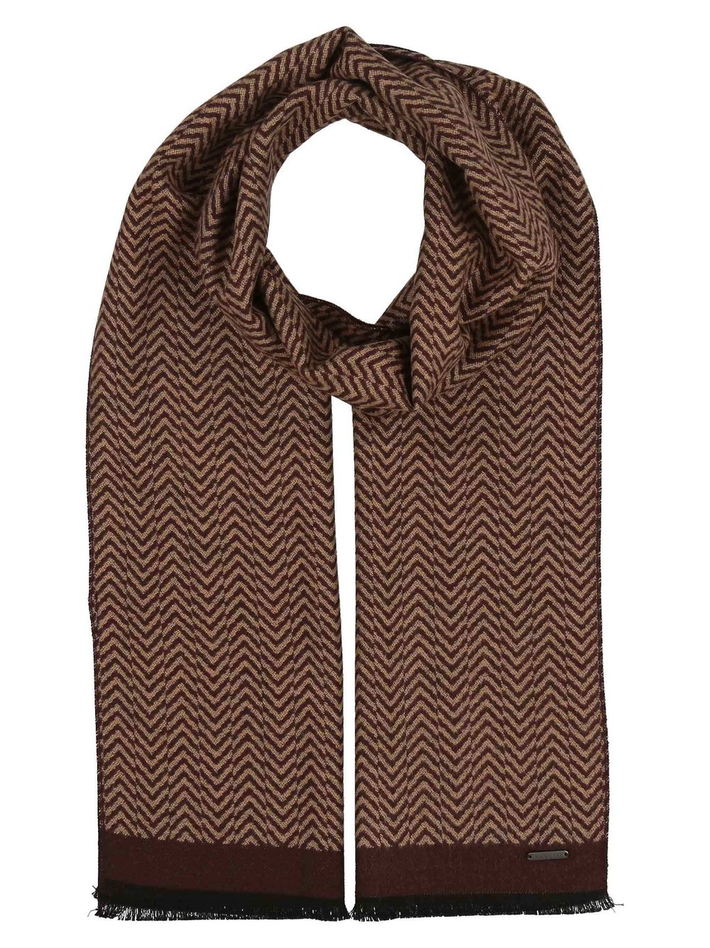 Thumbnail - Bugatti Schal Herren Viskose braun gemustert, ONE SIZE